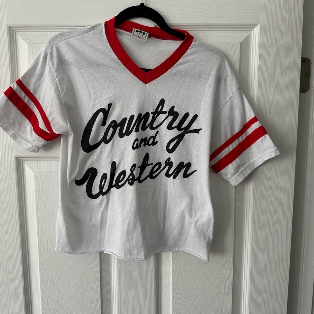 Vinyl Ranch Ringer Tee White Country and Western Shirt M